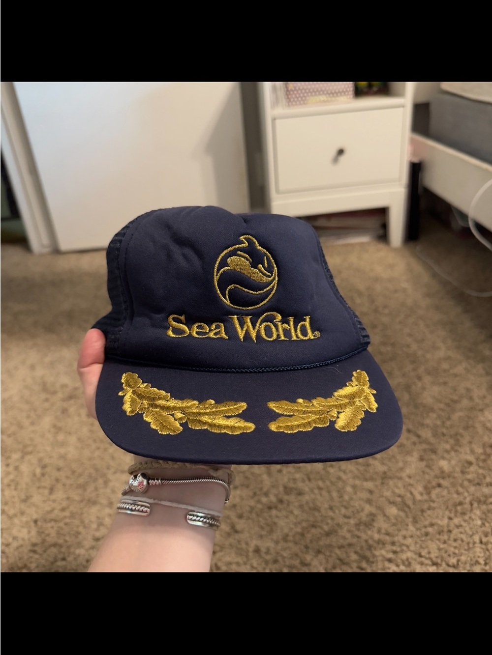 1985 Sea Word Navy & Gold Hat